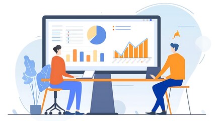 Businessman discussing economic growth strategies with clients via a digital platform