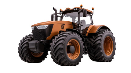 Isolated Modern Tractor on White. Generative AI