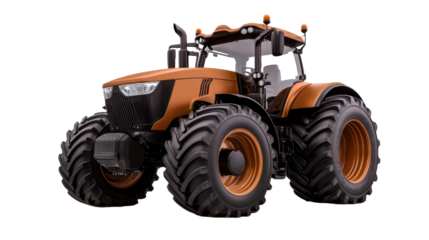 Isolated Modern Tractor on White. Generative AI