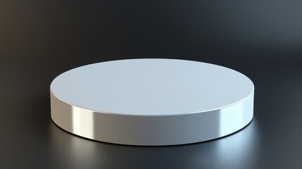 White Circular Platform on Dark Surface