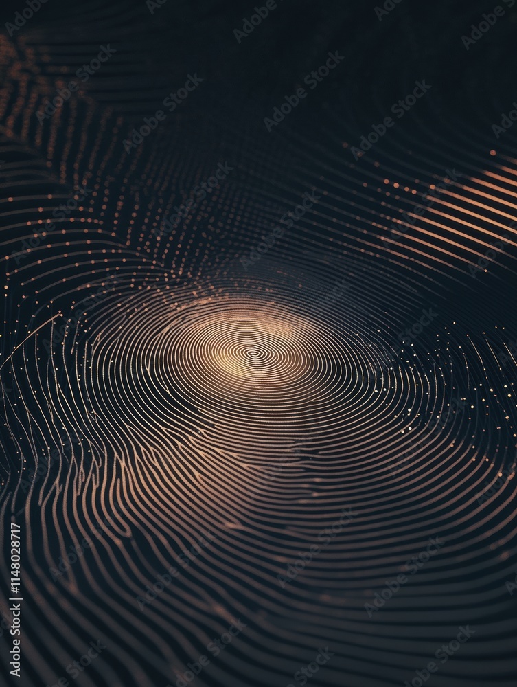 Aufkleber Digital fingerprint graphic with intricate patterns featuring ample copy space for design purposes. Generative AI