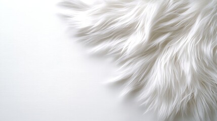 Fototapeta premium A close up of a white fur texture on a white background