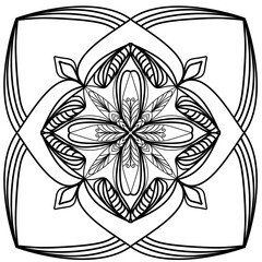 Mandala pattern Coloring book wallpaper design art. tile pattern greeting card sticker lace pattern and tattoo, yoga design. hand drawn mandala vector. on white background