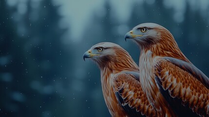 Obraz premium A couple of birds sitting on top of a tree branch