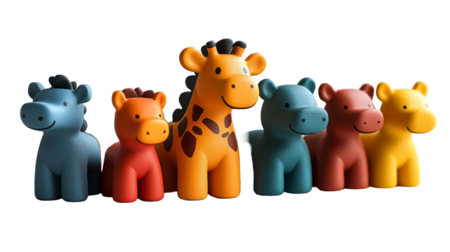 Colorful Toy Animal Puzzle for Kids. Generative AI