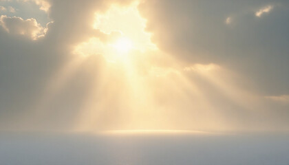 Obraz premium Bright and ethereal sun rays with copy space