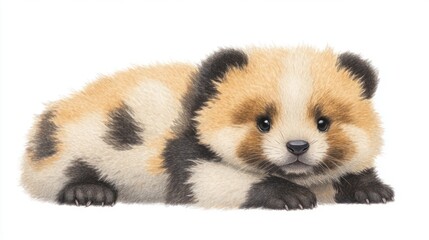 Obraz premium Adorable Panda Cub A Fluffy, Spotted Friend