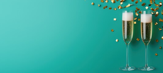 Celebrating new beginnings festive drinks party setting elegant environment close-up view joyful concept