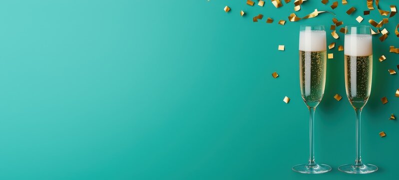 Celebrating new beginnings festive drinks party setting elegant environment close-up view joyful concept