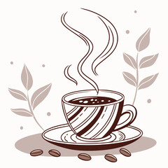 cup of coffee with beans