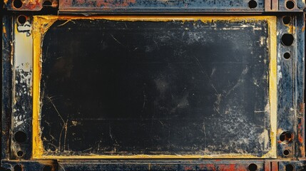 Obraz premium Rusty Metal Frame With Dark Center Panel