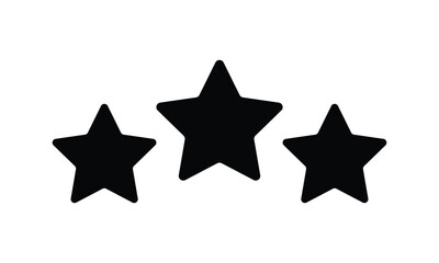 Three star rating icon isolated on transparent background. EPS 10