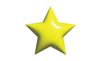 Obraz premium Cartoon Symbol for Customer rating feedback or rang rating achievements. 3d vector emblem. Vector render Yellow star icon.