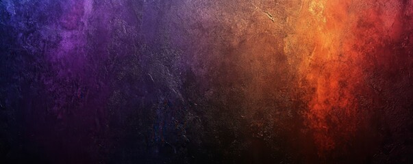 Obraz premium Dark grainy color gradient background, purple red orange blue black colors banner poster cover abstract design