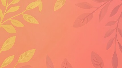 Obraz premium Autumnal Leaf Design Gradient Orange Background with Branches