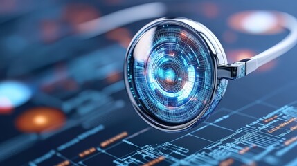 Futuristic Digital Stethoscope  Medical Technology  AI Diagnostics