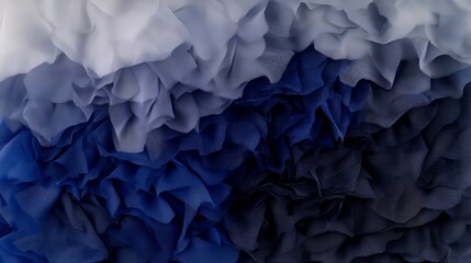 Fototapeta premium Blue Gradient Fabric Texture Ruffled Layers of Softness