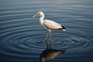 araffe standing in the water with its beak open and a long bill