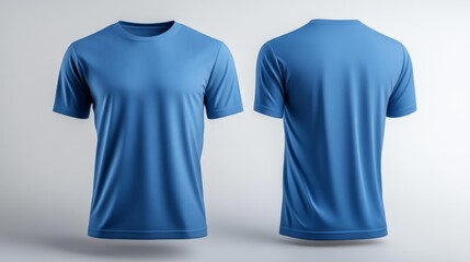 3D Render of Blue T-shirt Mockup Isolated on White. Generative AI