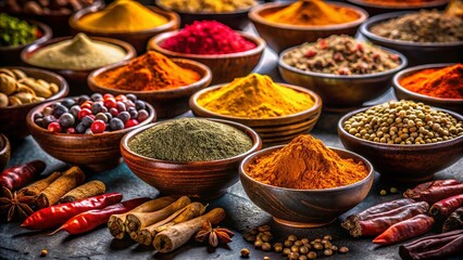 Fototapeta premium Aromatic Spice Collection A Culinary Journey