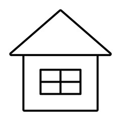 線画の家のアイコンイラスト