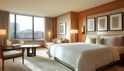 Serene Luxury A Contemporary Hotel Room
