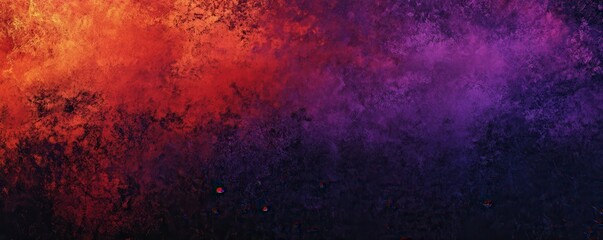 Fototapeta premium Dark noisy grainy background purple orange black abstract glowing shape poster header cover backdrop design, noise texture banner, copy space