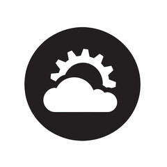 Cloud computing gear icon.