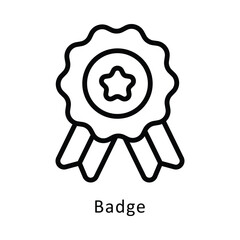 Badge Vector Outline Icon. Eps 10 File 