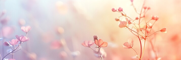 Obraz premium Delicate Pink Flowers with Soft Background for Nature and Landscape Photography