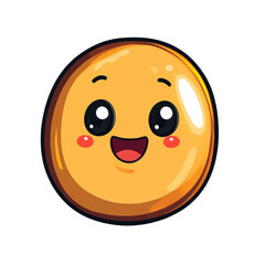 Vibrant cartoon-style balloon with expressive face, transparent PNG for party themes