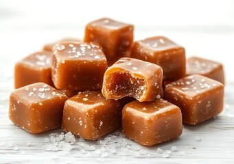 A delectable pile of salted caramel candies