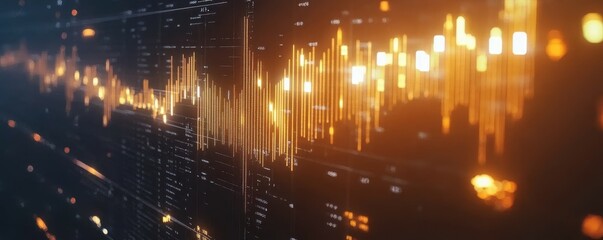 Fototapeta premium Innovative financial technology and asset management concept with graphical display of economic growth and business prosperity