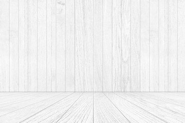 White Wooden Floor with Wall Background