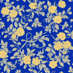 Tropical Hibiscus Flower Seamless Design
