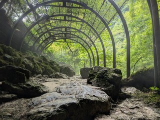 road to the cave in shiga