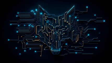 Digital Fox Circuitry A Technological Animal Portrait