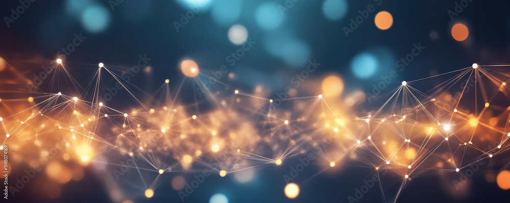 Leinwandbilder abstract digital data background with interconnected binary code patterns, futuristic network struct