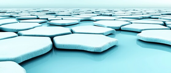 Abstract Ice Floes  Glacial Texture  Cold Winter  Frozen Landscape  Arctic Scene  3D Rende