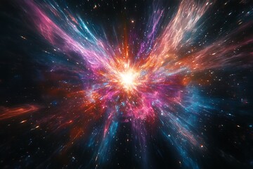 Fototapeta premium Magic Lights Explosion with a lot of colors and stars