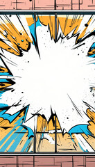 Energy explosion bursting through a colorful backdrop of chaos