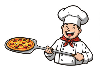 Pizza Chef Icon Design Isolated on White Background