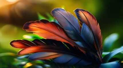 Vibrant Bird Feathers  Nature Close up  Macro Photography