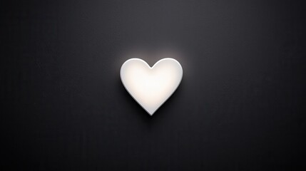 Minimalist Heart Illustration on Dark Background for Romantic or Creative Projects