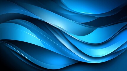 Fototapeta premium Abstract blue waves create a smooth, flowing design, ideal for background, banners or digital art.
