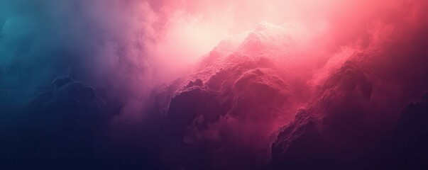 Naklejka premium Abstract gradient background with soft neon glow, grainy texture, dark to pink transition, moody atmosphere