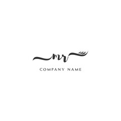 Obraz premium Minimalist MR Logo Design with Abstract Feather Element
