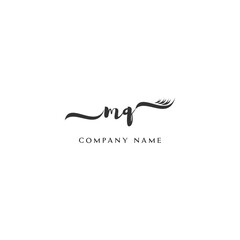 Obraz premium Minimalist MQ Logo Design with Abstract Feather Element
