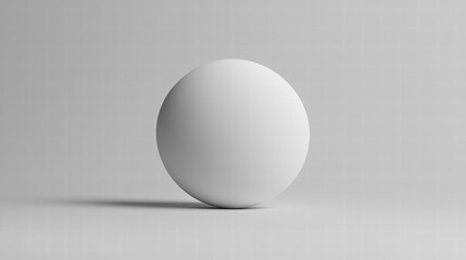 Simple White Sphere on Gray Background Ideal for Minimalist Design, 3D Rendering, or Abstract Art Display with Soft Shadows and Smooth Surface Texture