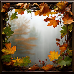 framed foliage natural elements like overhanging 
branches framing a scene of leaves gently falling
